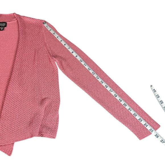 Eileen Fisher 100% Italian Yarn Knit Cardigan & Tank Set Rose Pink Petite Medium - Picture 14 of 14